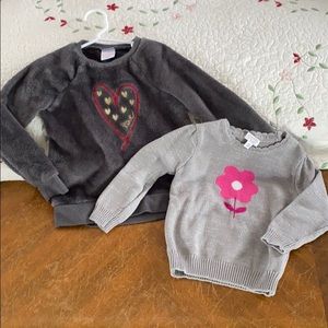 Lot of 2 4t sweaters gray Carter’s & Jumping Beans